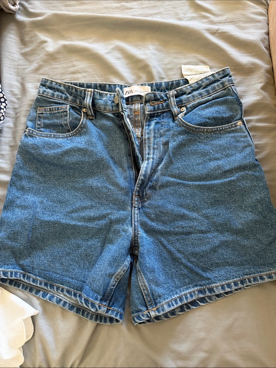 Zara Pants - Zara Medium Blue Denim High-Rise Women's Shorts